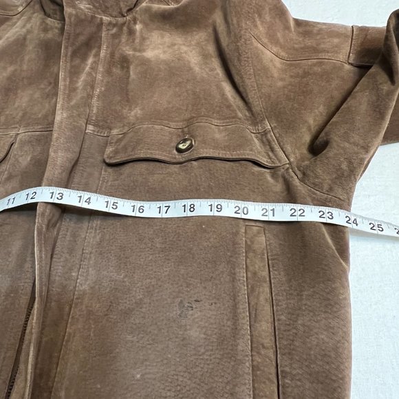 Boston Traders Men's Suede Bomber Jacket Brown Full Zipper Size L - Picture 6 of 10
